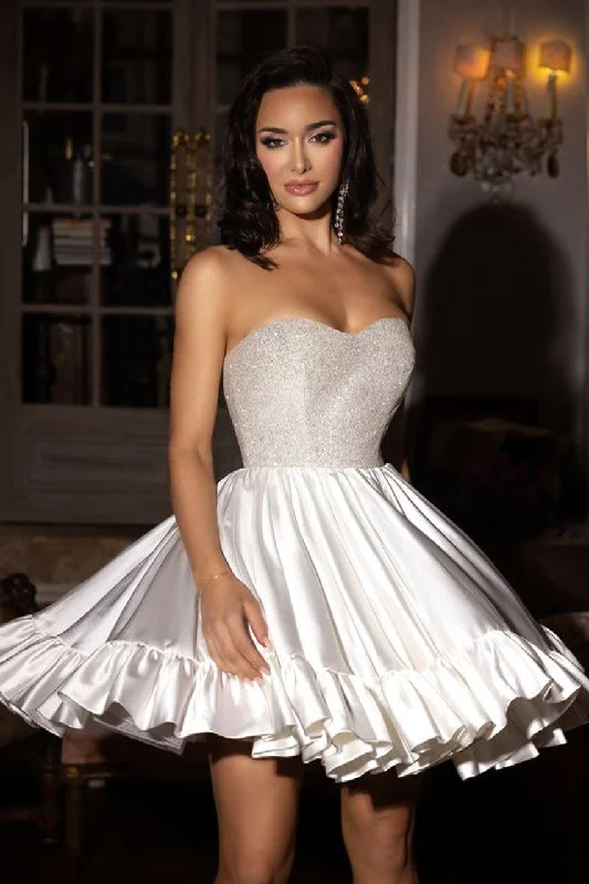 Portia and Scarlett PS24418 A Line Homecoming Beaded Short Cocktail DressTightdress