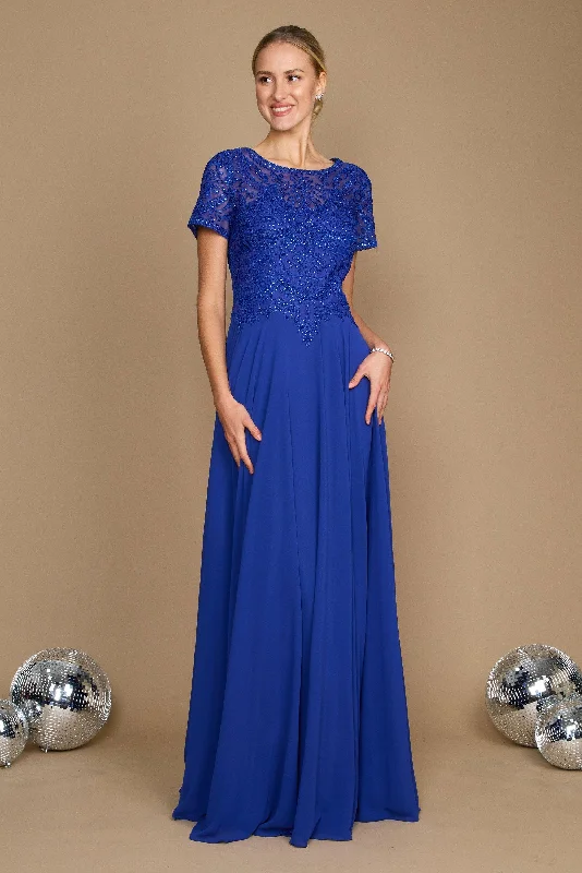 Short Sleeve Formal Mother of the Bride Dress Royal BlueTightness