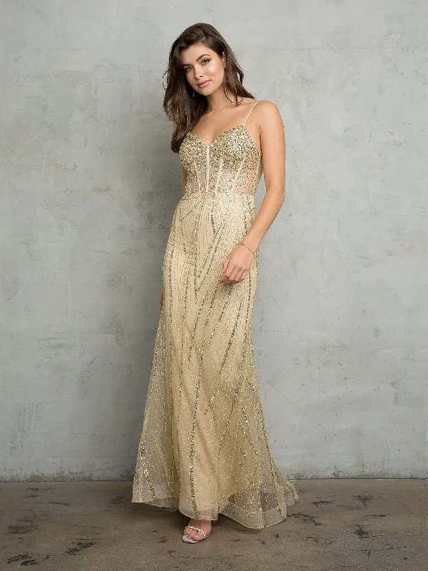 Eva Fashion 5263 Glitter Long Evening Formal Prom DressTightcorner