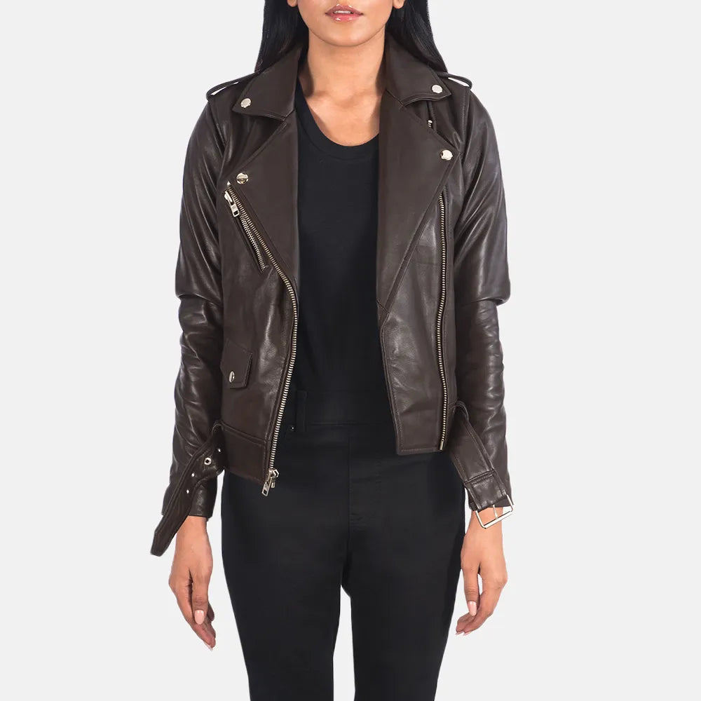 Brown Leather Jacket Women For BikersVarsity Jackets