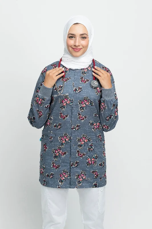 Butterfly Printed Scrub JacketHigh-Fashion Jackets