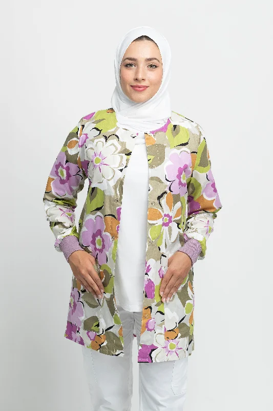 Floral Art Printed Scrub JacketReflective Jackets