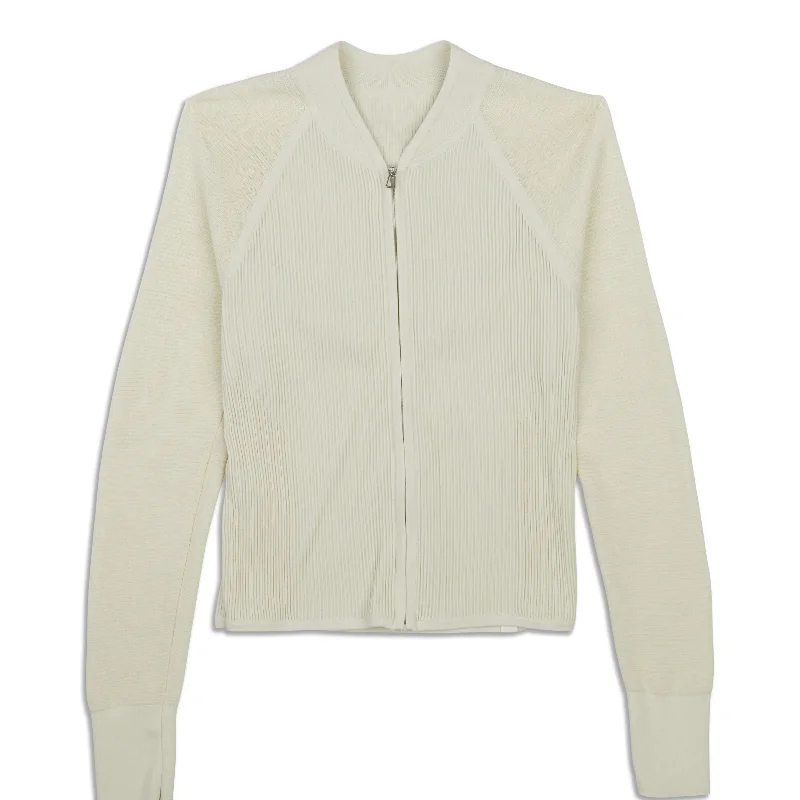 Lightweight Ribbed Knit Jacket - ResaleButton-Up Jackets