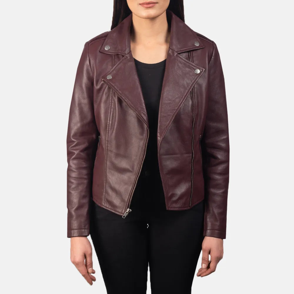 Maroon Jacket Women's for BikersParka Jackets