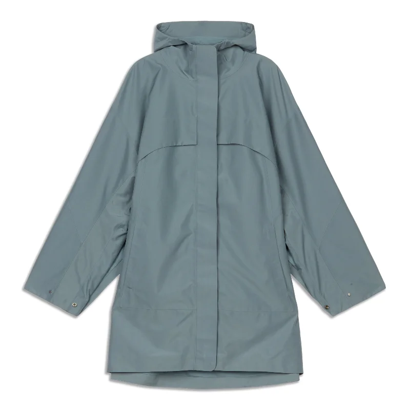 Mid-Length Waterproof Rain Coat - ResaleLayered Jackets