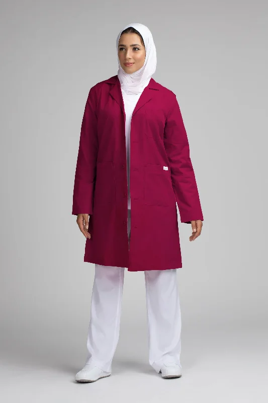 Unisex Long Jacket / Labcoat - SC 101C BurgundyOutdoor Jackets