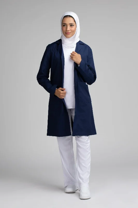 Unisex Long Jacket / Labcoat - SC 101C Navy BlueWindproof Jackets