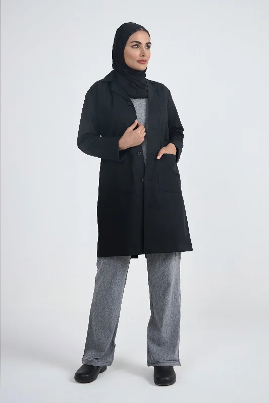 Unisex Long Jacket / Labcoat - SC 101C BlackCycling Jackets