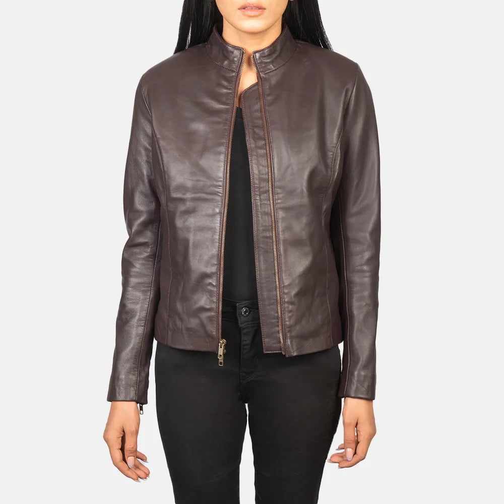 Women Leather Jackets in MaroonLinen Jackets