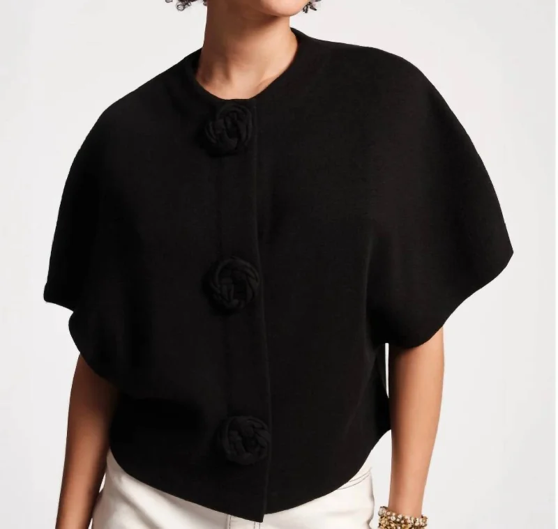 Sheer Knit TopsCarnegie Merino Shrug In Black