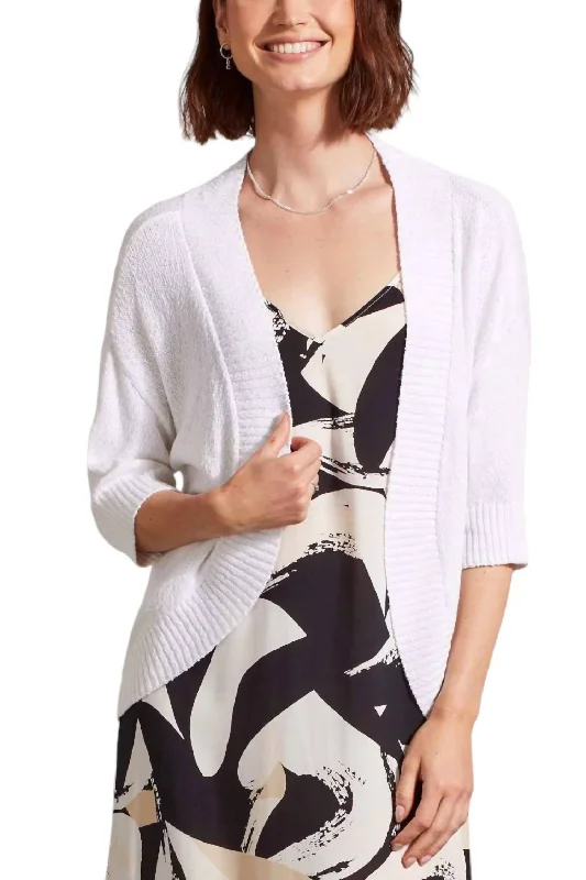 Statement Knit TopsCocoon Cardigan In White