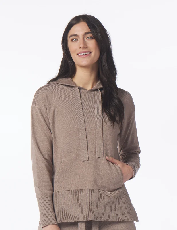 French Terry Knit TopsElite Hoodie: Mocha