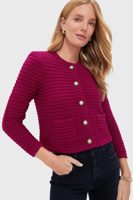 Hip-Hop Knit TopsFuchsia Gaspard Cardigan