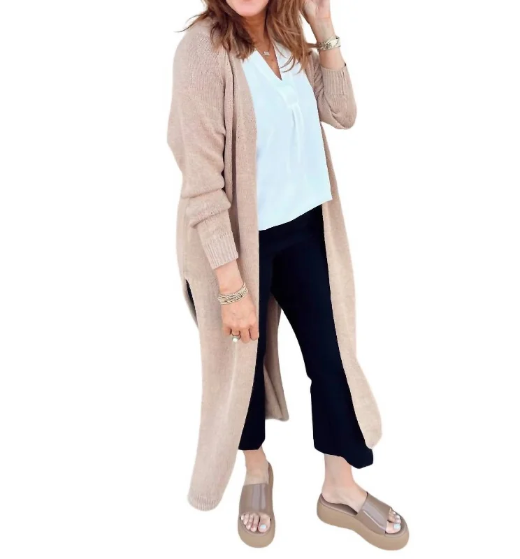 Off-Shoulder Knit TopsHana Cardigan In Tan