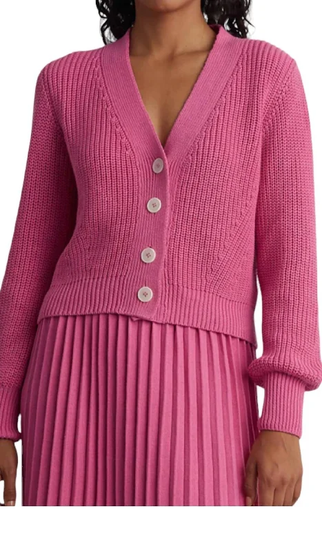 Silk Knit TopsIsla Cardigan In Tafy Pink