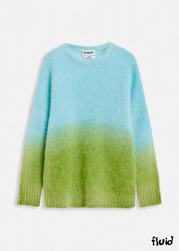 Silk Knit TopsKnit Sweater In Blue And Green