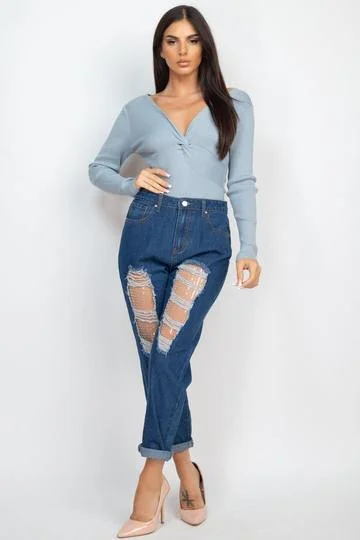 Festival Knit TopsMade For Loving You Bodysuit Blue