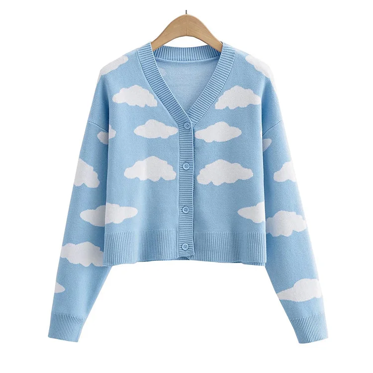 Hemp Knit TopsMinority design sense cloud knitted cardigan single breasted sweater coat  7425