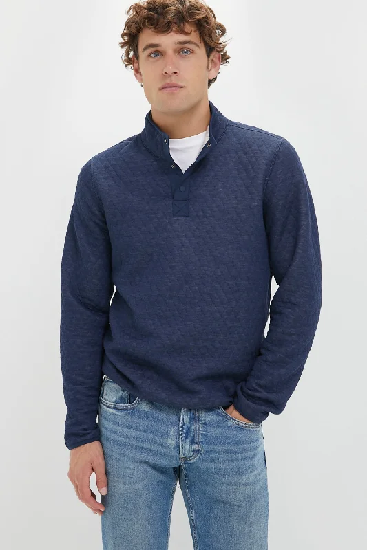 Asymmetrical Knit TopsNavy Oat Corbet Reversible Pullover