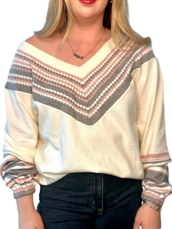 Graphic Knit TopsWeightless Oversized Knit Top In Beige