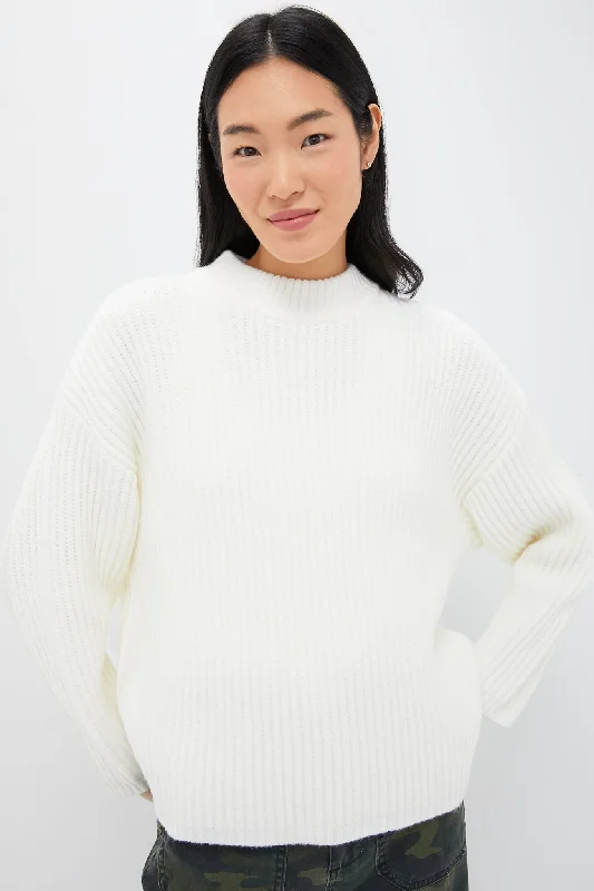 Wool Knit TopsWinter White Crewneck Jack Sweater