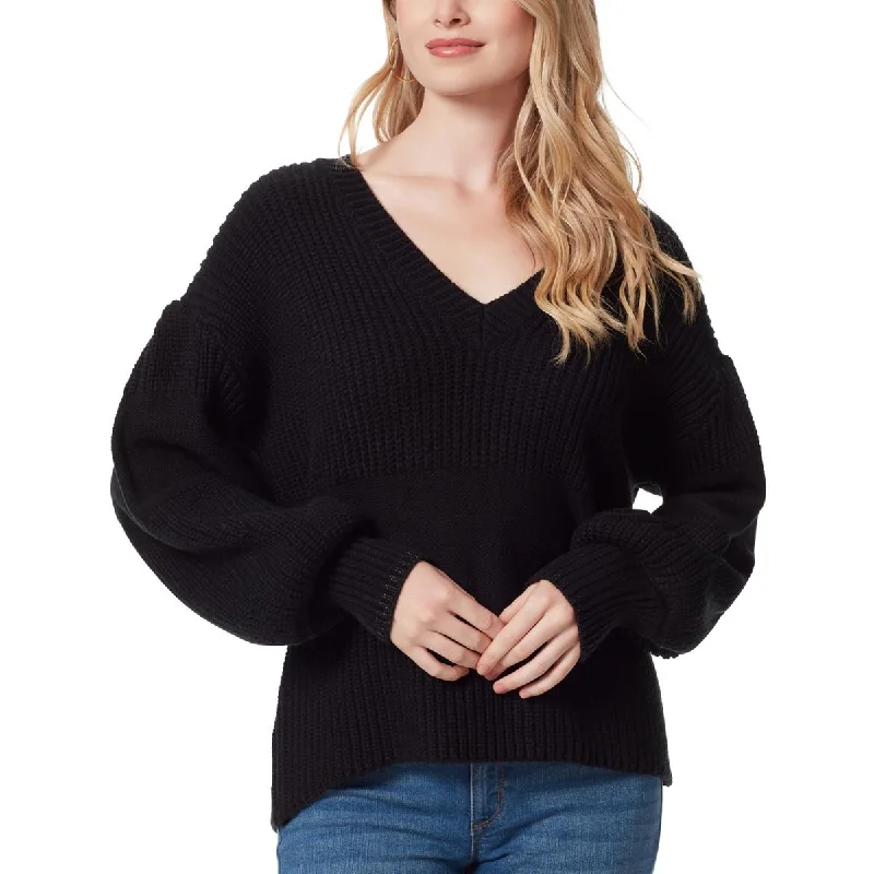 College Knit TopsWomens Knit Long Sleeve V-Neck Sweater