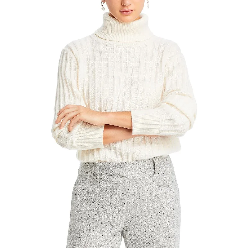 Glitter Knit TopsWomens Ribbed Long Sleeve Turtleneck Sweater