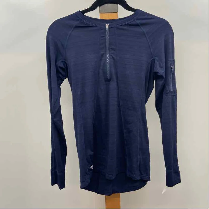 Running ShirtsAthleta Women's Size S Navy Heathered Long Sleeve Shirt