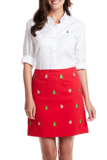 Layered ShirtsCastaway Ladies Shirt Oxford White w/ Single Christmas Tree