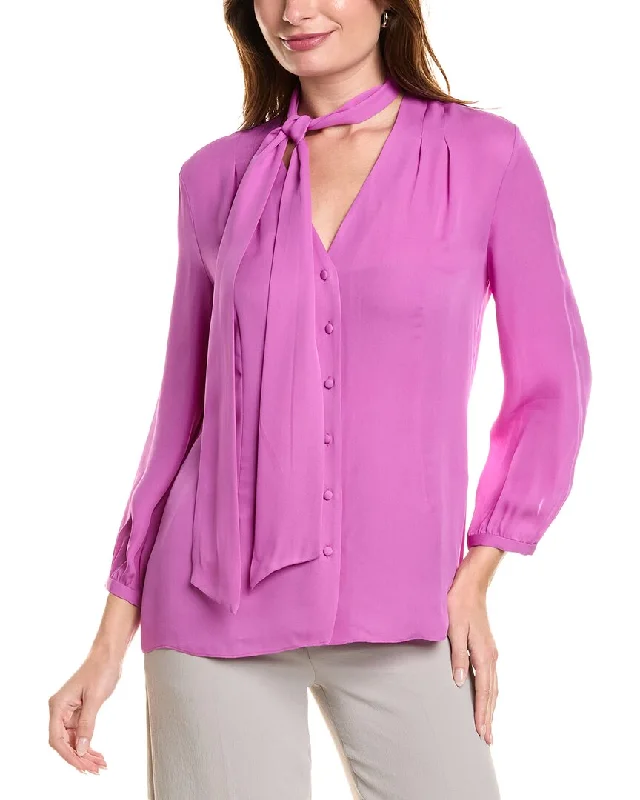 Cotton ShirtsElie Tahari Tie Silk Shirt