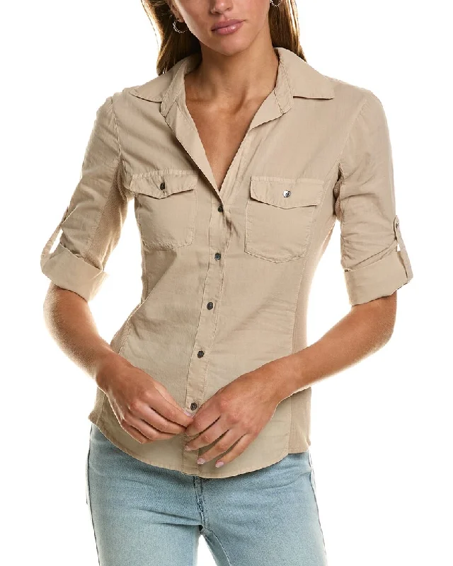 Peplum ShirtsJames Perse Contrast Panel Shirt