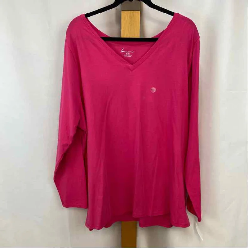 Velvet ShirtsLane Bryant Women's Size 2X Pink Solid Long Sleeve Shirt