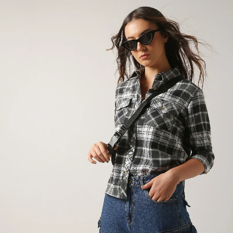 Gym ShirtsRegular Fit Checkered Shirt