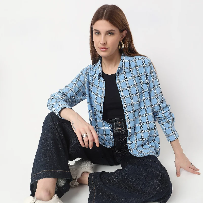 Velvet ShirtsRegular Fit Checkered Shirt