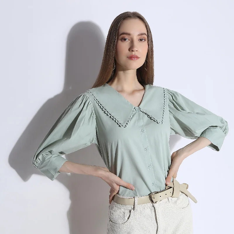 Asymmetrical ShirtsRegular Fit Solid Shirt