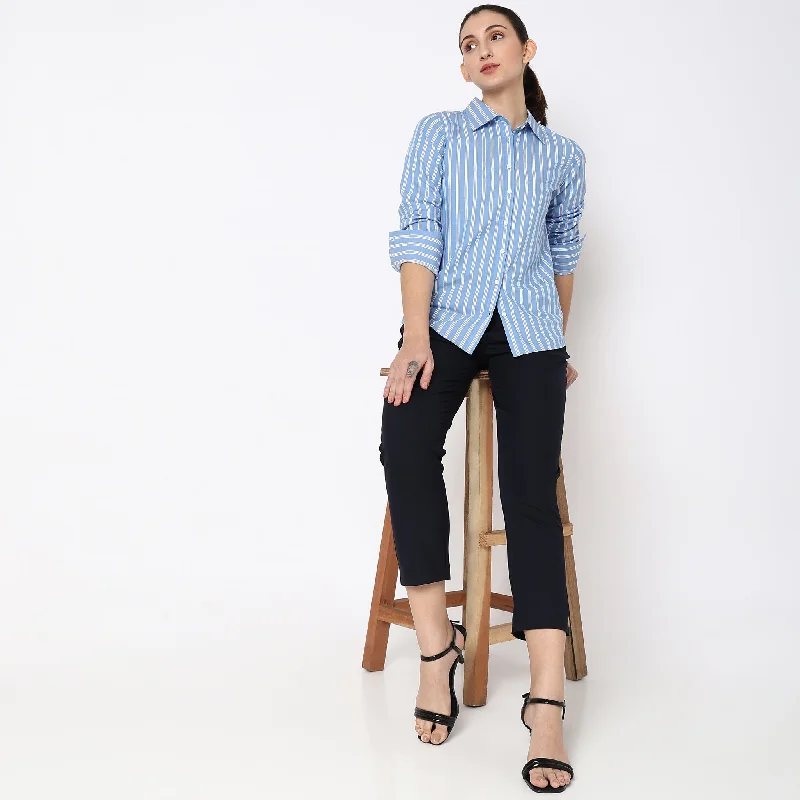 Printed ShirtsRegular Fit Striped Shirt