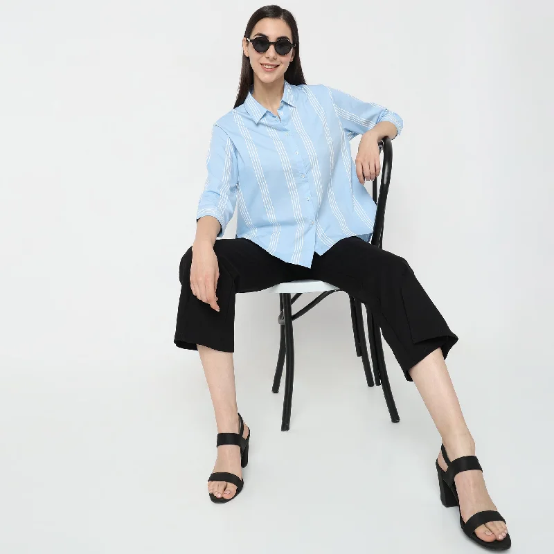 Wrap ShirtsRegular Fit Striped Shirt