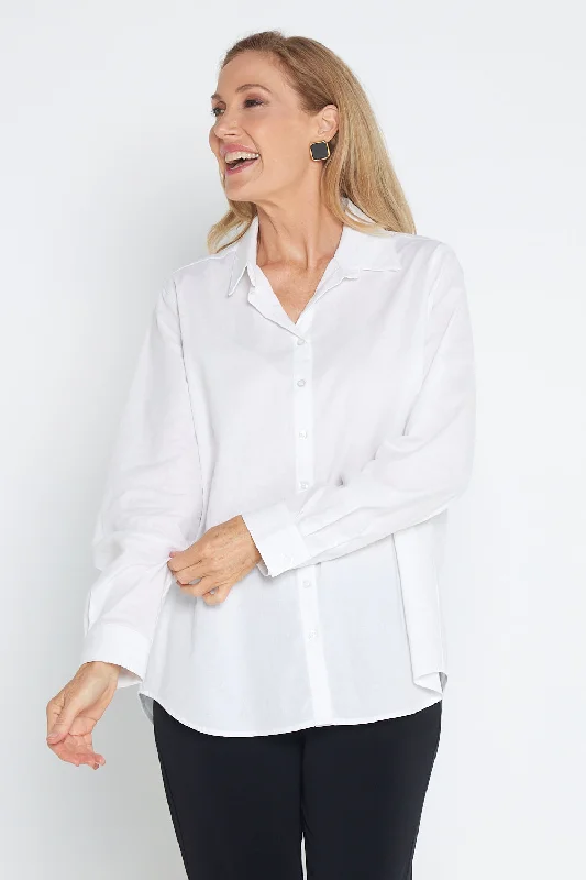 High-Fashion ShirtsThe Tulio Cotton & Linen Shirt - White