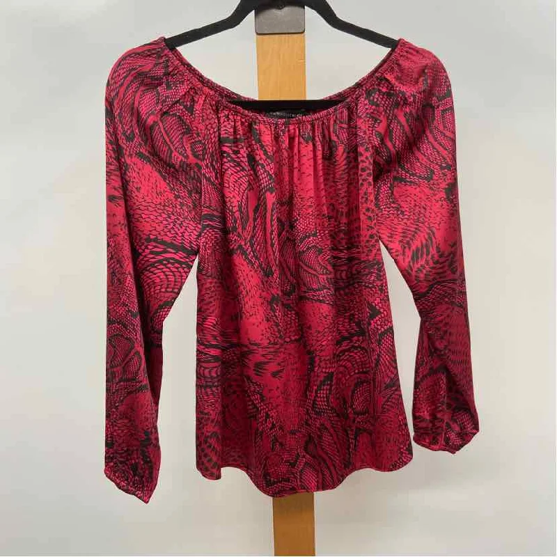 Festival ShirtsWhite House Black Market Women's Size XS Red Snakeskin Long Sleeve Shirt