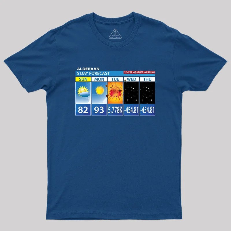 Alderaan 5 Day Forecast Geek T-ShirtStreetwear T-Shirts