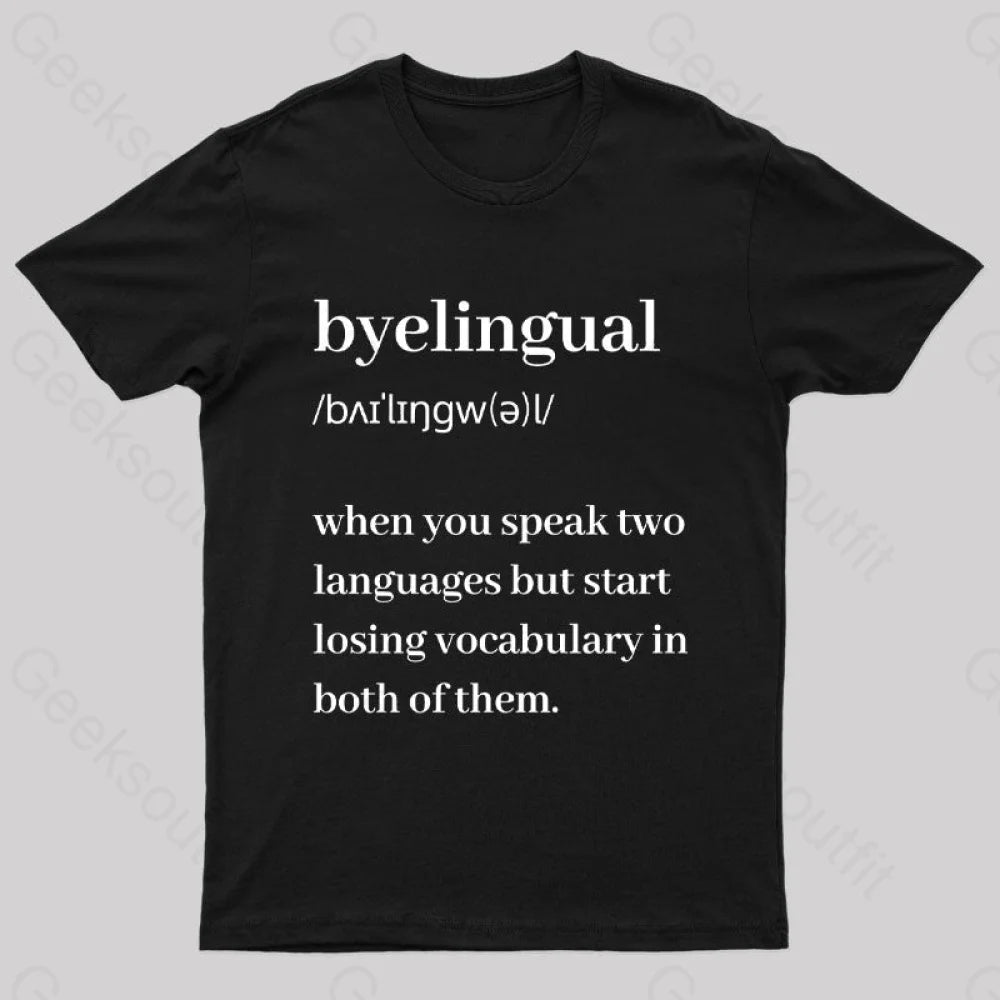 Bilingual Definition Geek T-ShirtLeather-Paneled T-Shirts