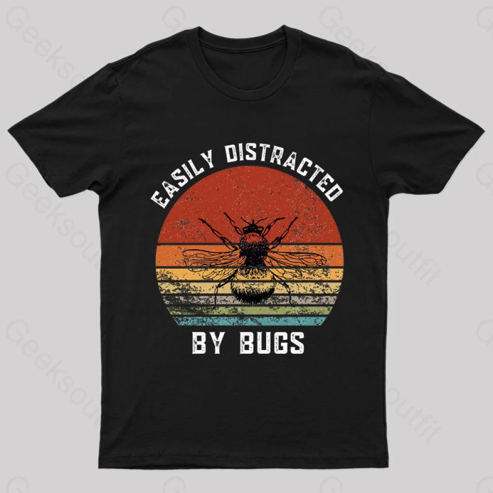 Easily Distracted By Bugs Nerd T-ShirtLace-Up T-Shirts