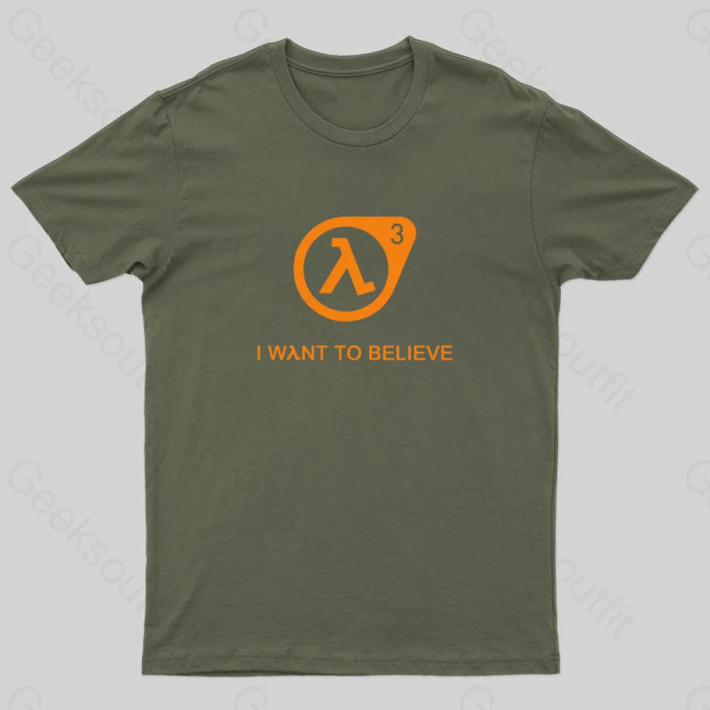 Half Life - 3 I Want to Believe Geek T-ShirtCasual T-Shirts