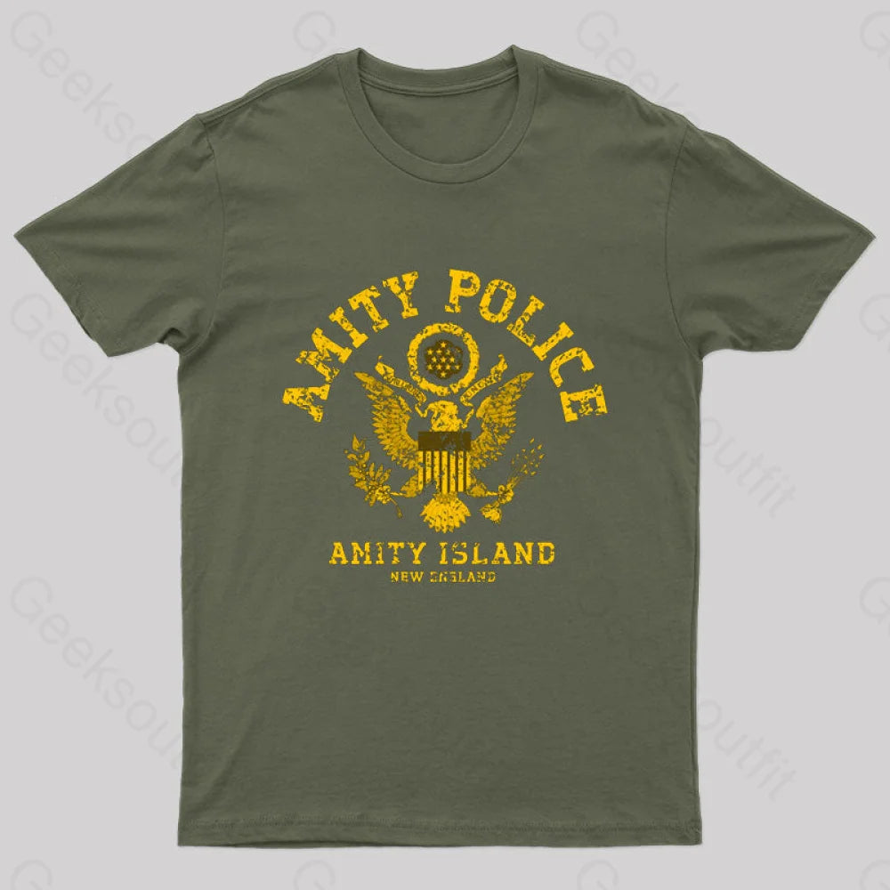 Jaws Amity Police Geek T-ShirtZippered T-Shirts