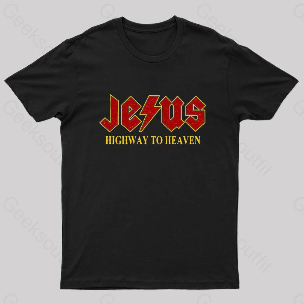 Jesus Rocks Highway to Heaven Nerd T-ShirtRuffled T-Shirts