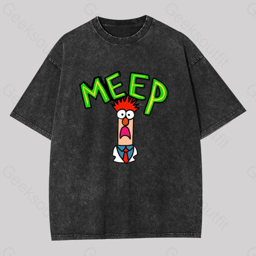 Meep muppet beaker Washed T-ShirtZippered T-Shirts