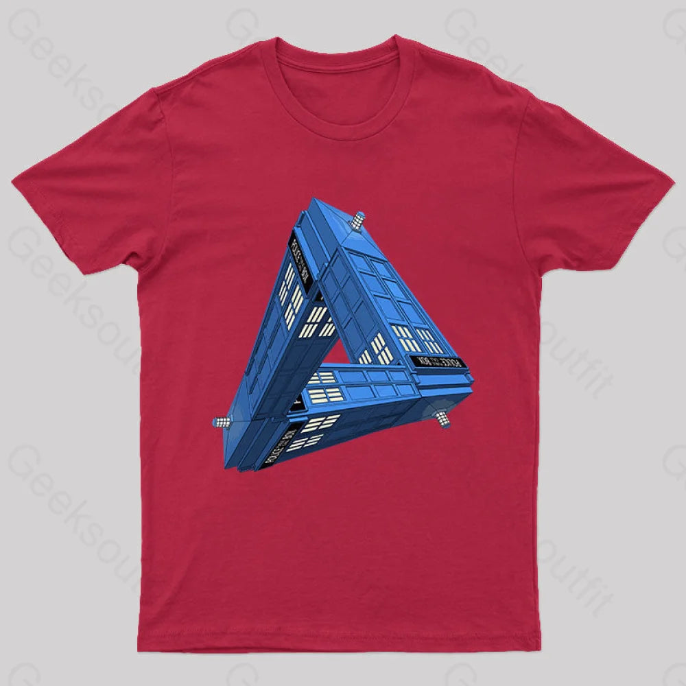 Paradoxical Space and Doctor Who Phone Box T-ShirtBoat Neck T-Shirts