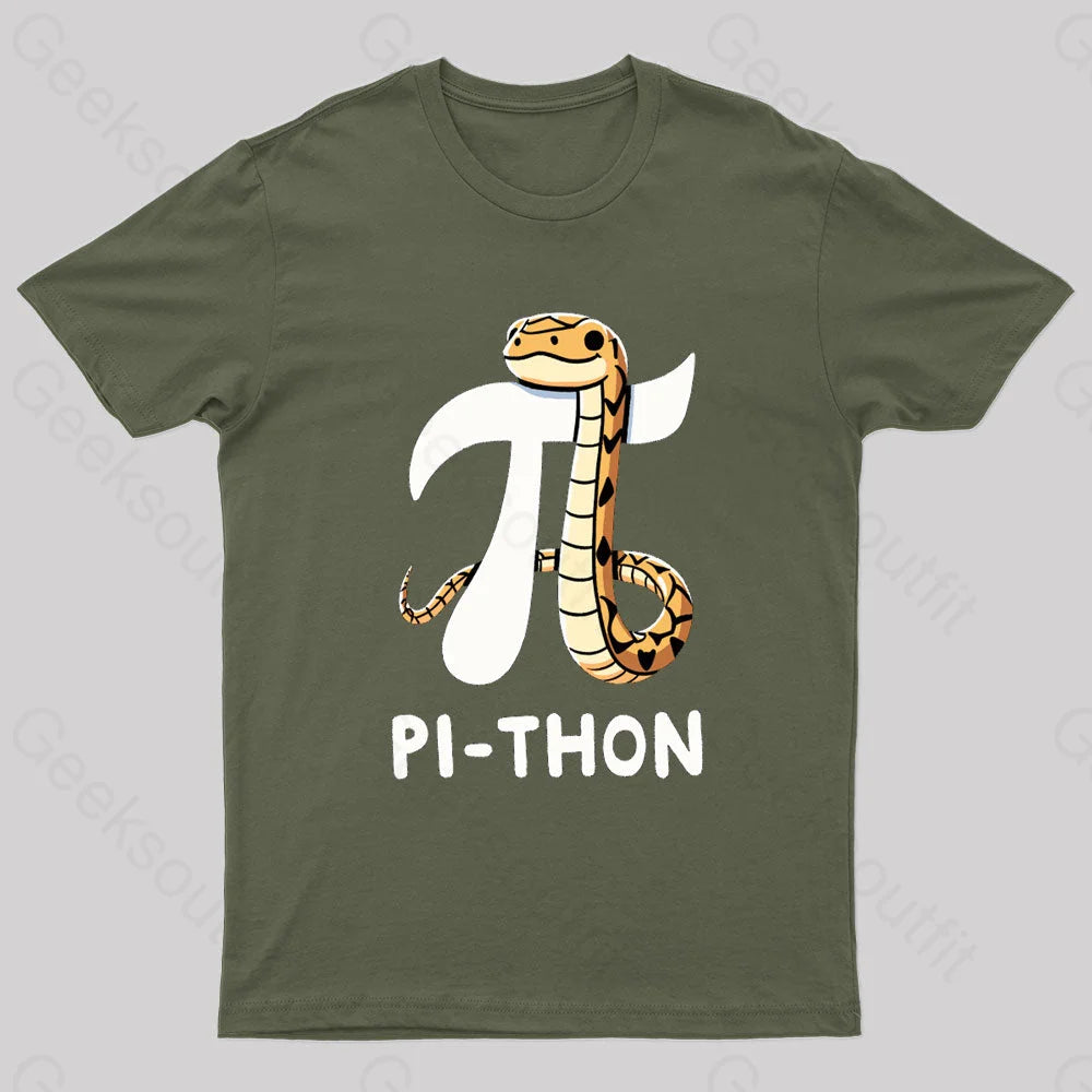 Pi-Thon Pi Symbol Python Nerd T-ShirtSilk T-Shirts