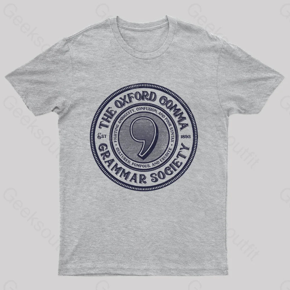 The Oxford Comma Grammar Society T-ShirtMetallic T-Shirts