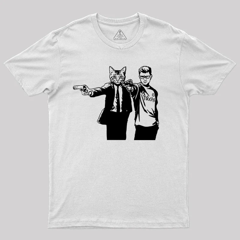 Yusuf Dikec and His Sharpshooter Cat T-ShirtScoop Neck T-Shirts